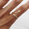 Spiral Drop Ring in Gold on Finger