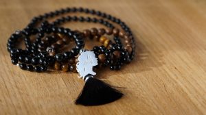 Be Strong Black Agate Mala