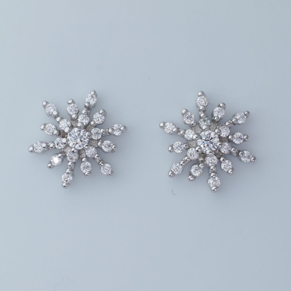Glitter Burst Earrings (Silver)