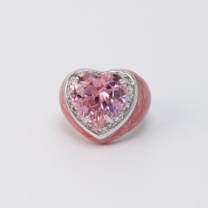 Pink Heart Ring front