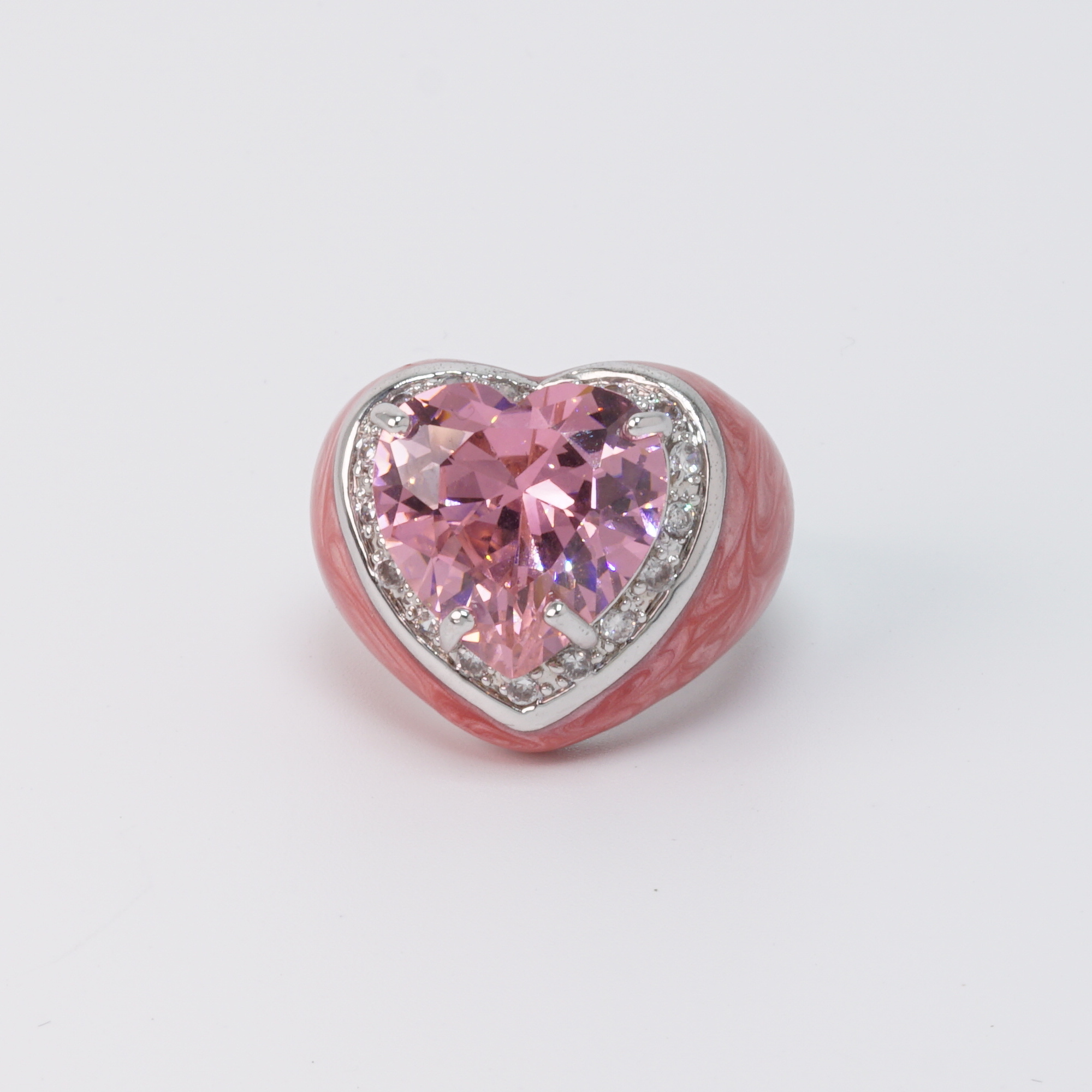 Pink Heart Ring front