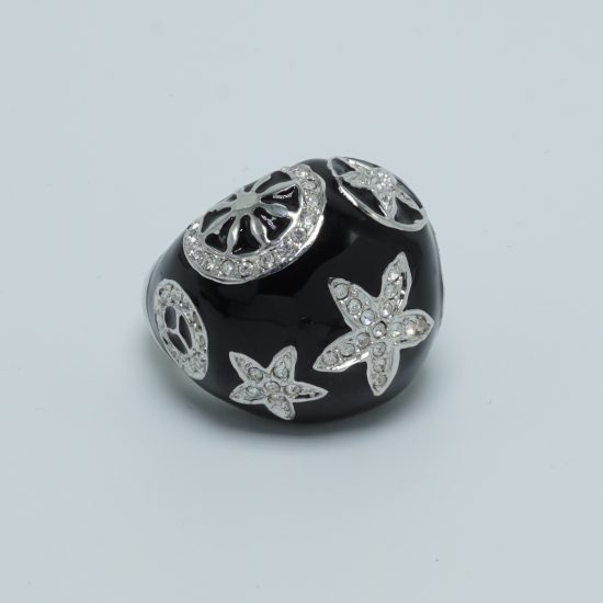 shell star bubble ring black front