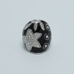 shell star flat ring black front