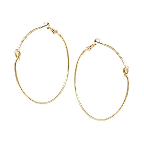 Knot Hoops Gold Earrings