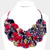 Red Black Fabric Necklace