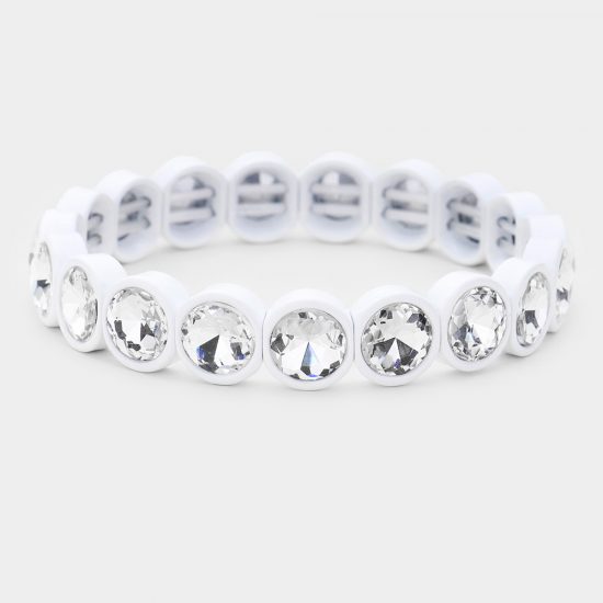 White Crystal Stretch Bracelet