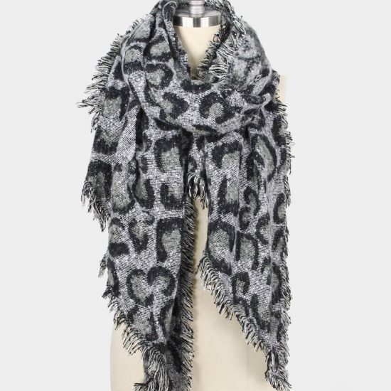 grey leopard scarf