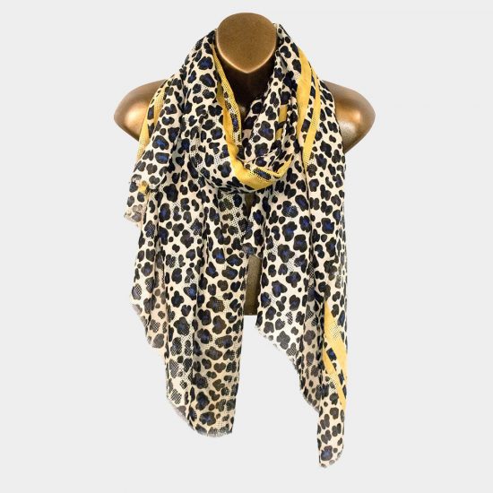 Leopard print yellow scarf
