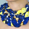 Blue and Gold Fabric Necklace - Image 4