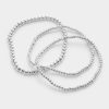 Stretch Silver Ball Bracelets