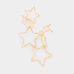 Triple Star Earrings Gold