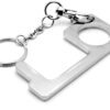 Touch Less Door Opener and Button Push Keychain Silver