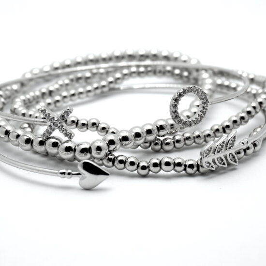 Arm Candy Stack Bracelets in Silver