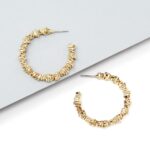 Textured Hoop Earrings Gold