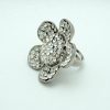 Crystal Daisy Ring Silver with Clear Stones Side View