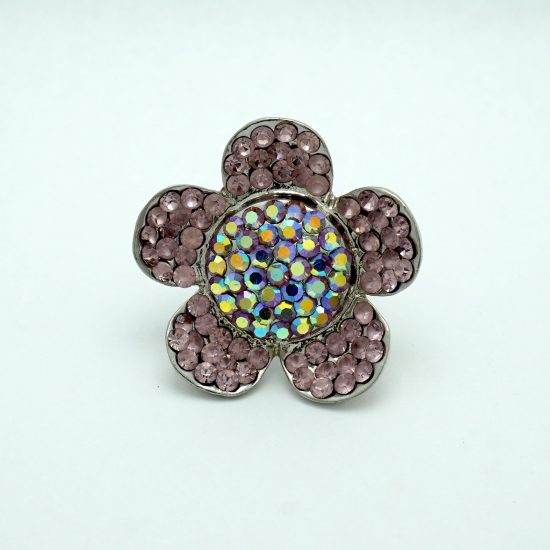 Crystal Daisy Ring in Pink