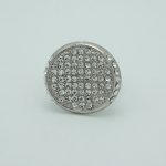 Crystal Disc Ring in Silver
