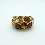 Dome Crystal Ring in Gold and Brown
