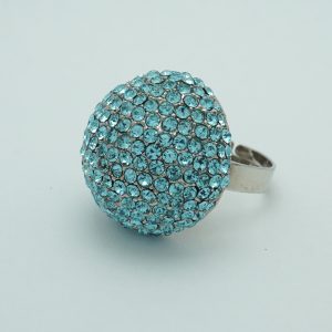Globe Ring Light Blue Crystal