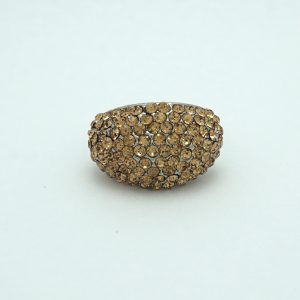 Oval Stone Ring Brown Crystals