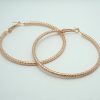 Rope Hoop Earrings in Rose Gold