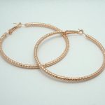 Rope Hoop Earrings in Rose Gold