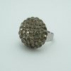 Sphere Ring Grey Crystal Side View