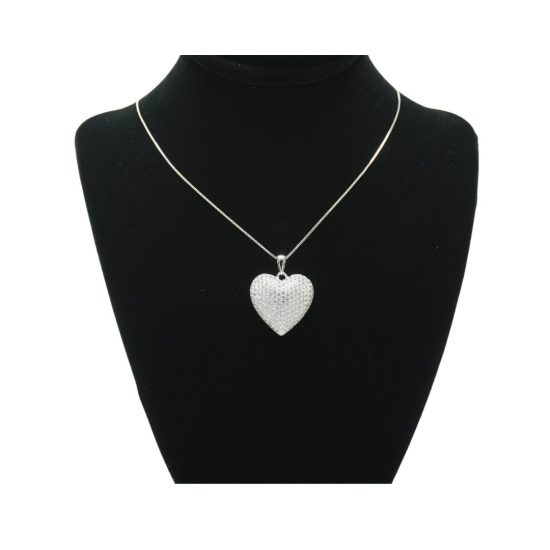 Bubble Heart Necklace in Silver