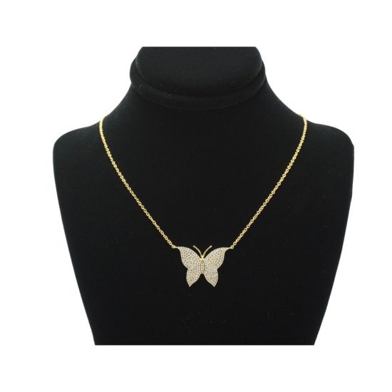 Flat Butterfly Necklace in Gold