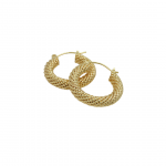 Small Braided Hoop Earrings in Gold