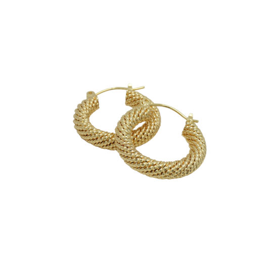 Small Braided Hoop Earrings in Gold