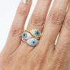 All 3 Evil Eye Rings on Finger