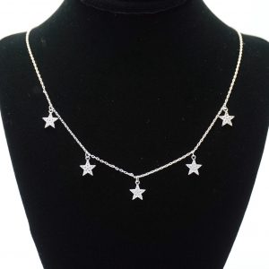 All Star Necklace in Silver on Stand