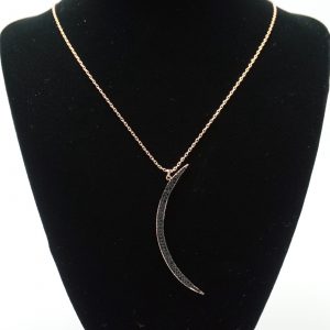 Crescent Moon Necklace Rose Gold on Stand