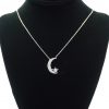 Crescent Star Necklace Silver on Stand