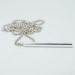Silver Ball Chain Cylinder Necklace