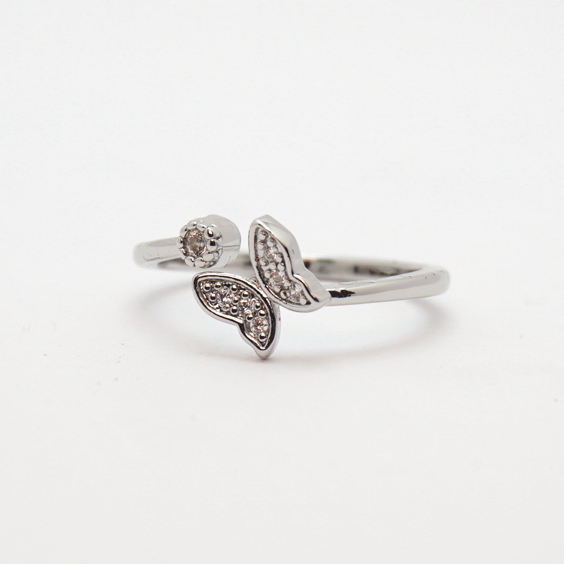 Floating Butterfly Ring in Silver