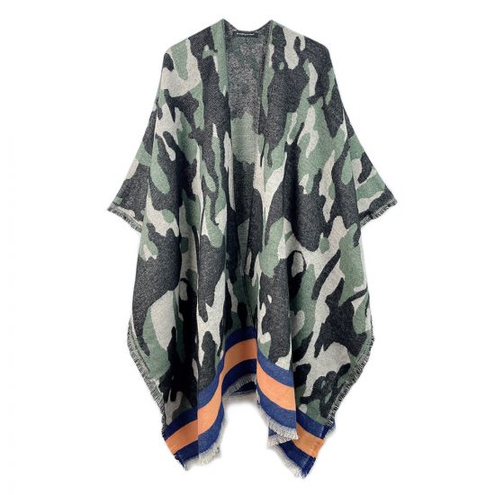 Camo Patterned Poncho