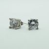 White Gold Dipped Stud Earrings