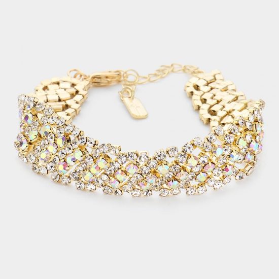 Crystal Evening Bracelet in Gold