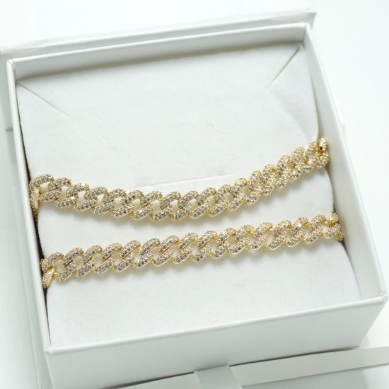 Cuban Link Necklace and Bracelet Set in Gold
