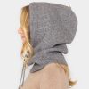 Solid Knit Drawstring Snoodie Grey