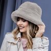 Faux Fur Bucket Hat in Grey