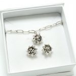 Silver Bow Bracelet and Earrings Set