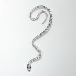 Snake Cuff Earring in Silver on White Background