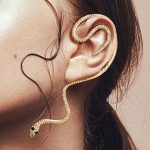 Snake Cuff Earring in Gold on Ear