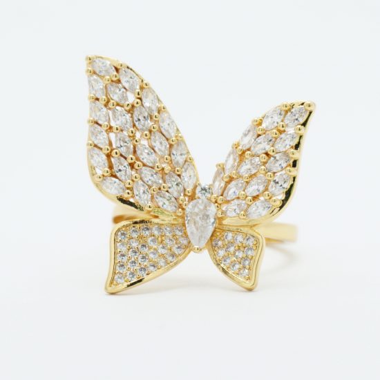 Flying Butterfly Ring Gold