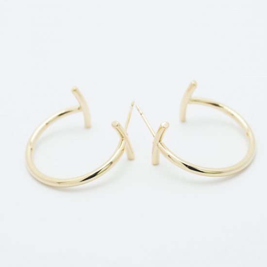 14k Gold Dipped Abstract Hoop Earrings