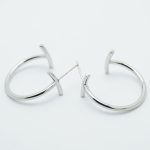 14K White Gold Dipped Abstract Hoop Earrings