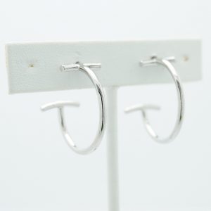 14K White Gold Dipped Abstract Hoop Earrings